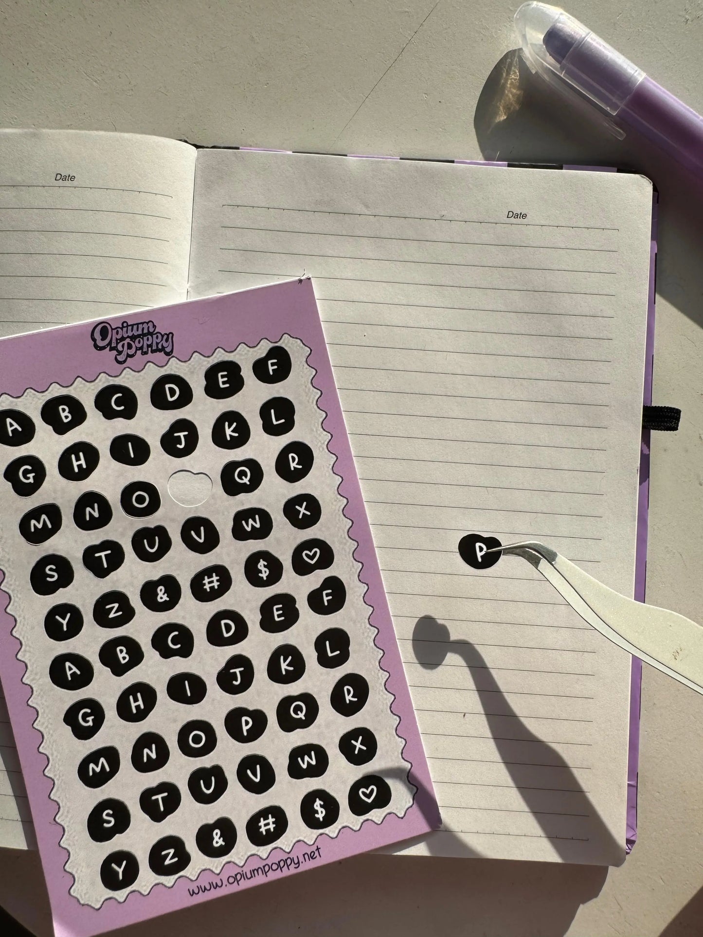 Pre-Cut Journal Sticker Sheets - Alphabet & Decorative Elements for Journaling & Scrapbooking