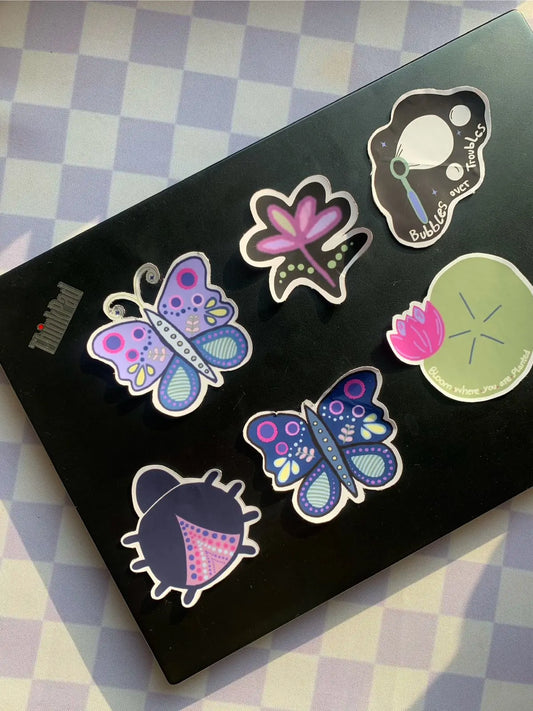 Lavendar Butterfly - Waterproof Vinyl Sticker