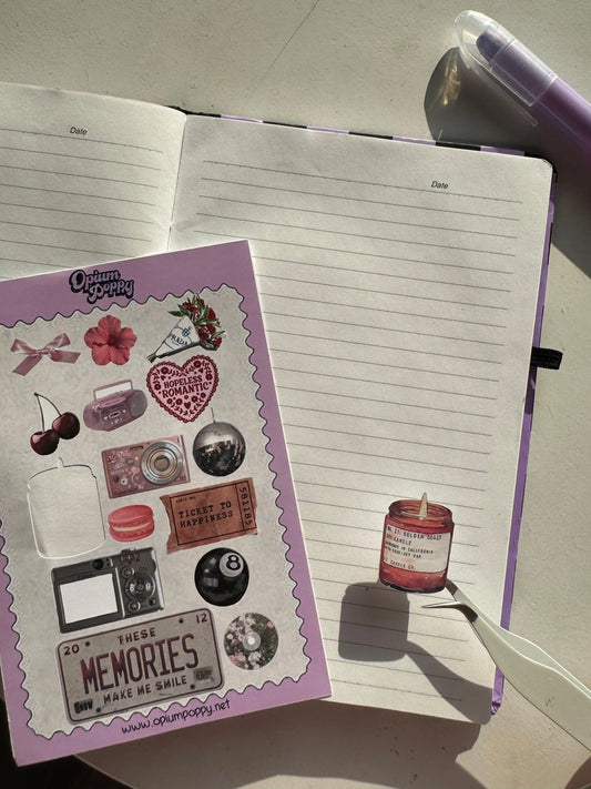 Pre-Cut Journal Sticker Sheets - Alphabet & Decorative Elements for Journaling & Scrapbooking